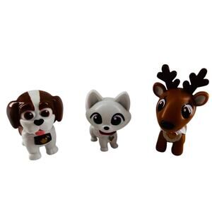 Elf Pets Figurine Set – St. Bernard, Arctic Fox, and Reindeer – Elf on the Shelf